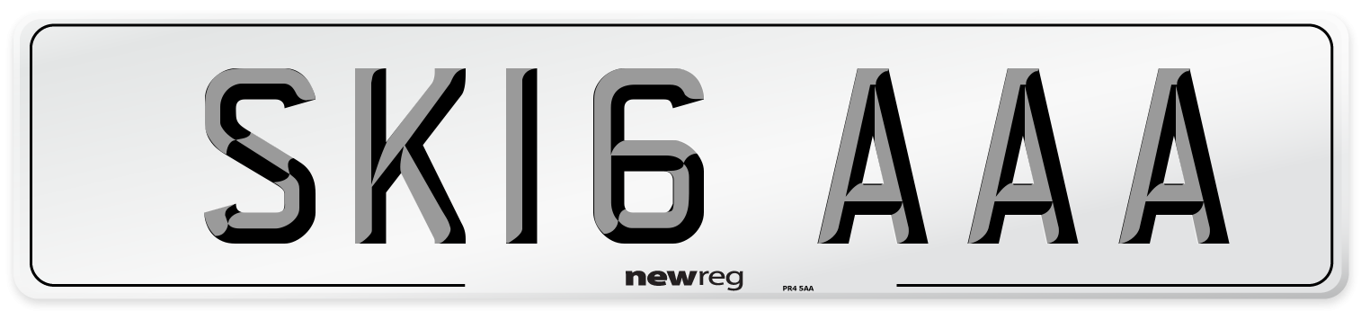 SK16 AAA Number Plate from New Reg